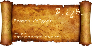 Prasch Ágost névjegykártya